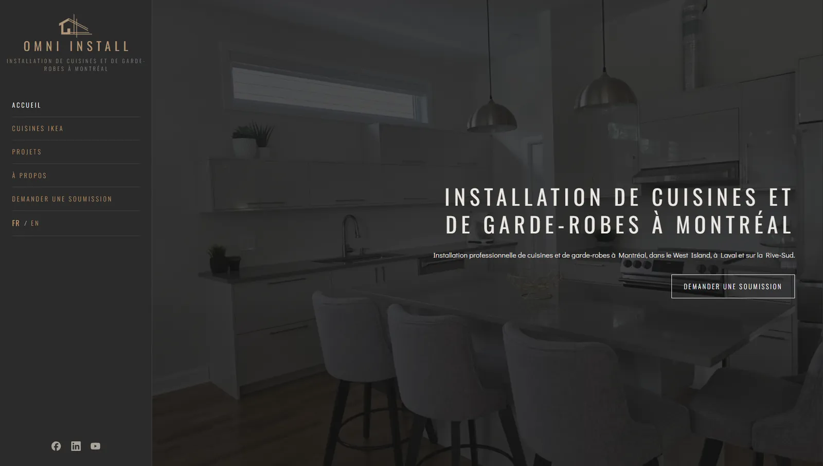 Home page of the omniinstall.ca website